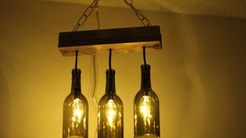 Hanging Wine Bottle Lamps